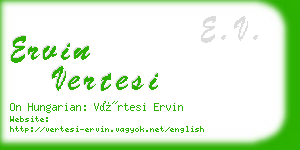 ervin vertesi business card